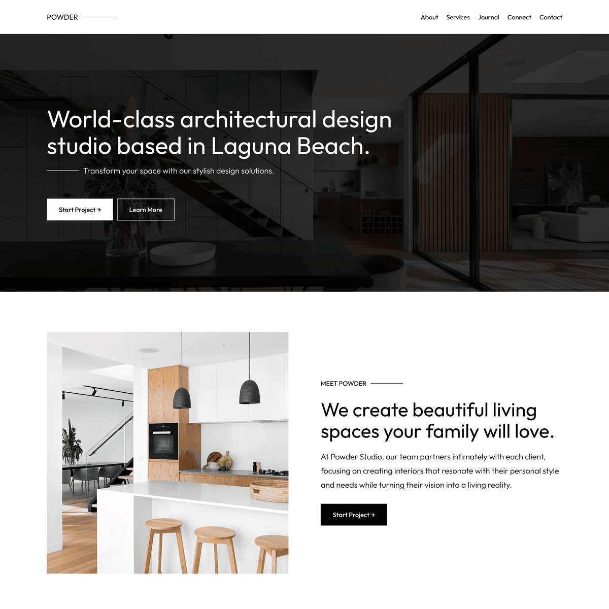 Architect example site screenshot