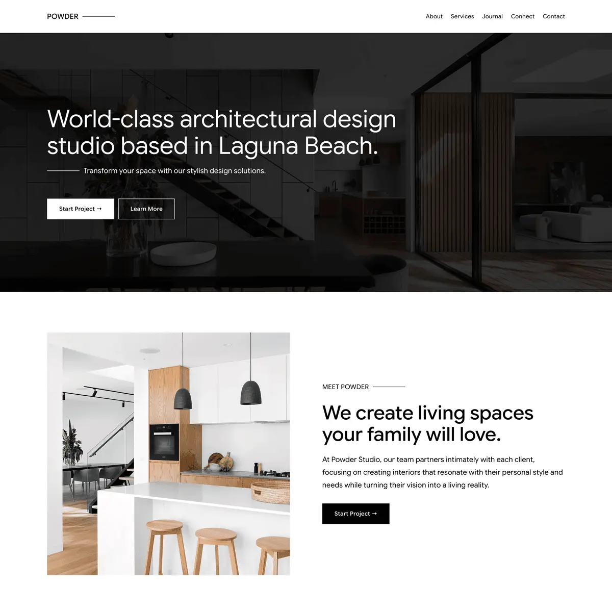 Architect example site screenshot