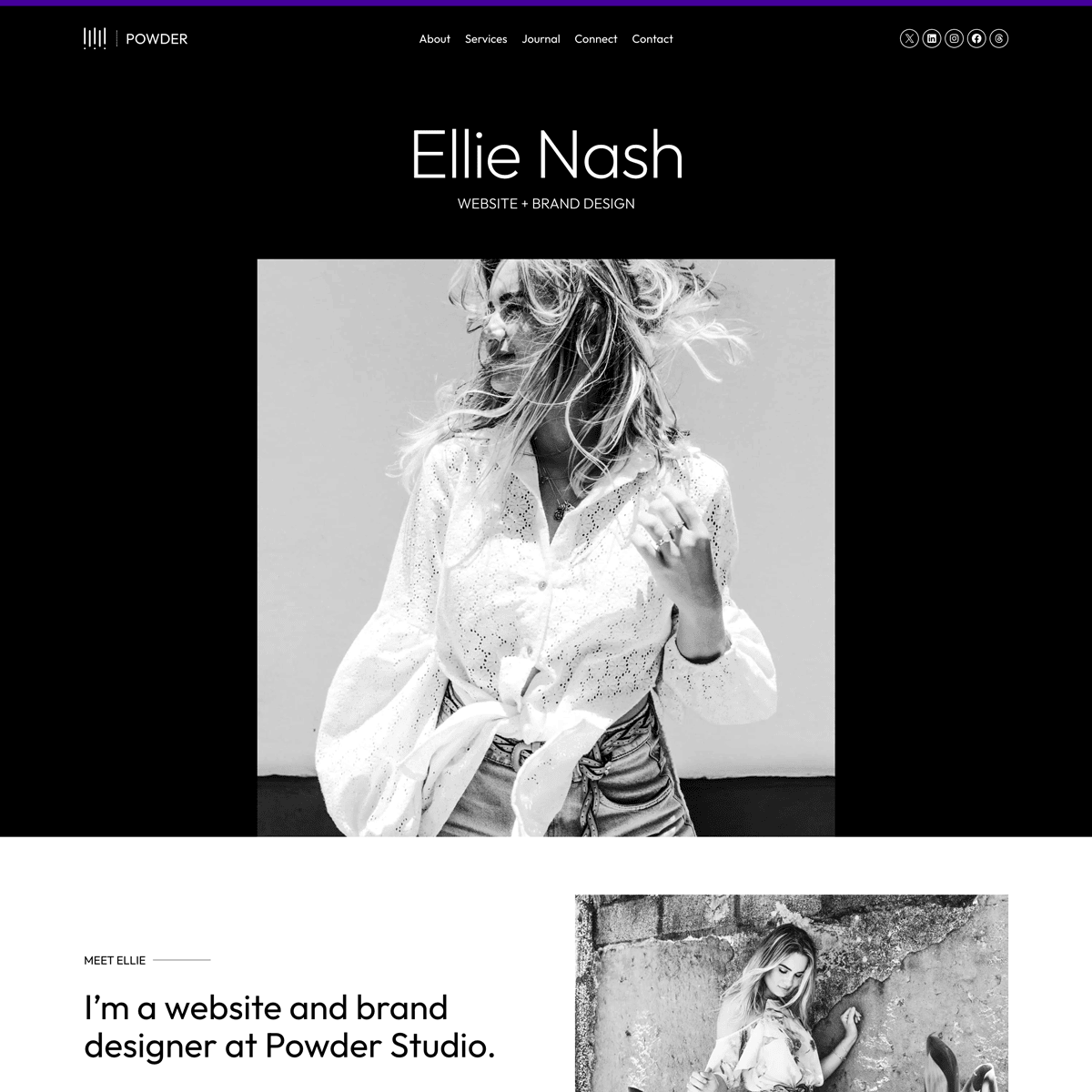 Influencer example site screenshot