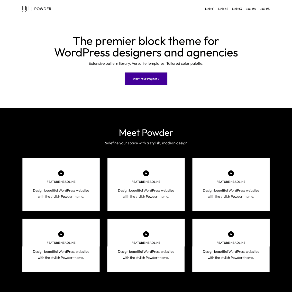 Powder example site screenshot